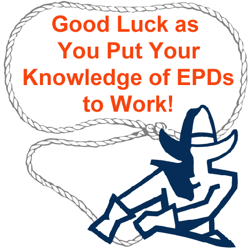 Good Luck as You Put Your Knowledge of EPDs to Work