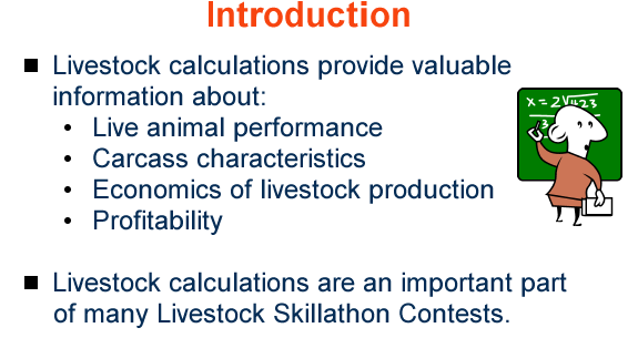 Livestock Calculations Introduction