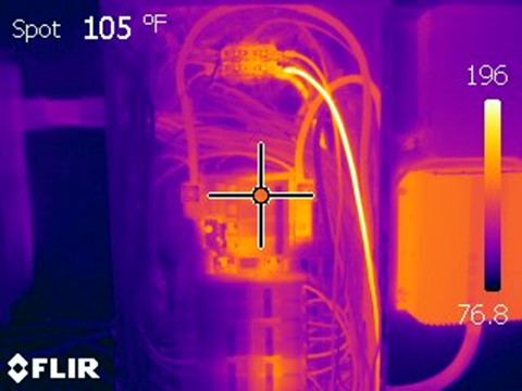 Figure 1.22 - Thermal image showing overheating due to a poor relay connection
