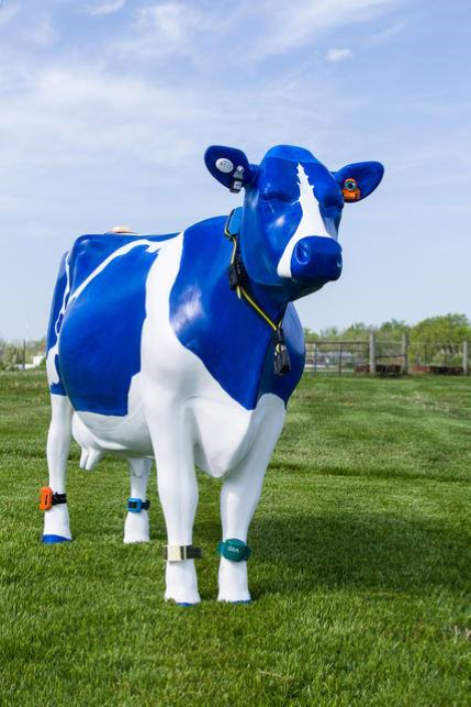 Blue Cow Statue