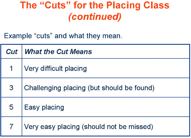 the cuts for the placing calss 3