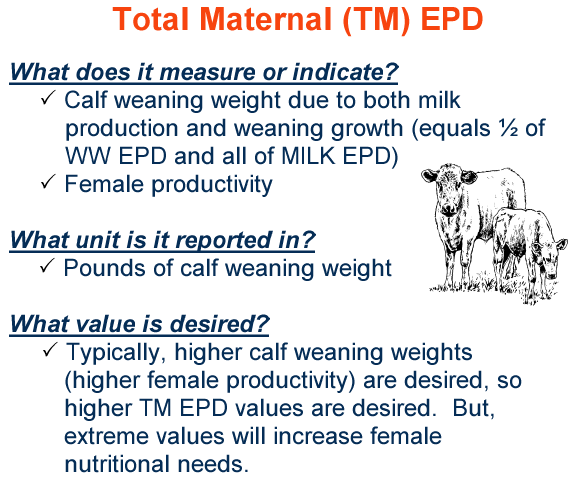 Total Maternal EPD