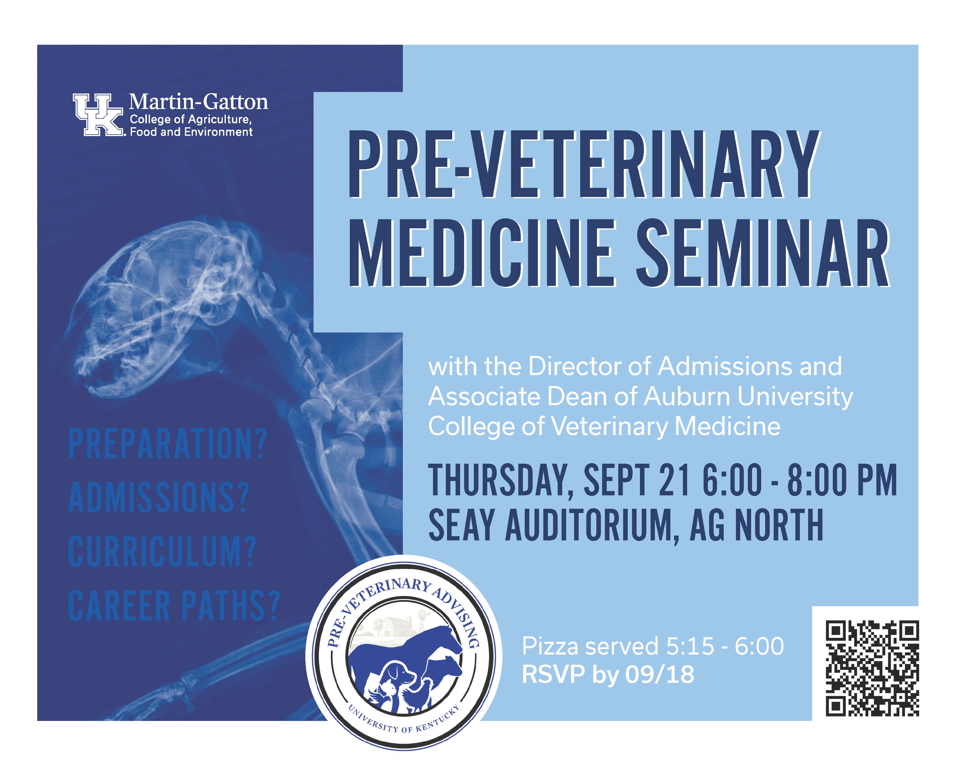 September 21 - Pre-Veterinary Medicine Seminar