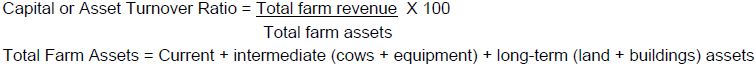 Capital or asset turnover ratio equation