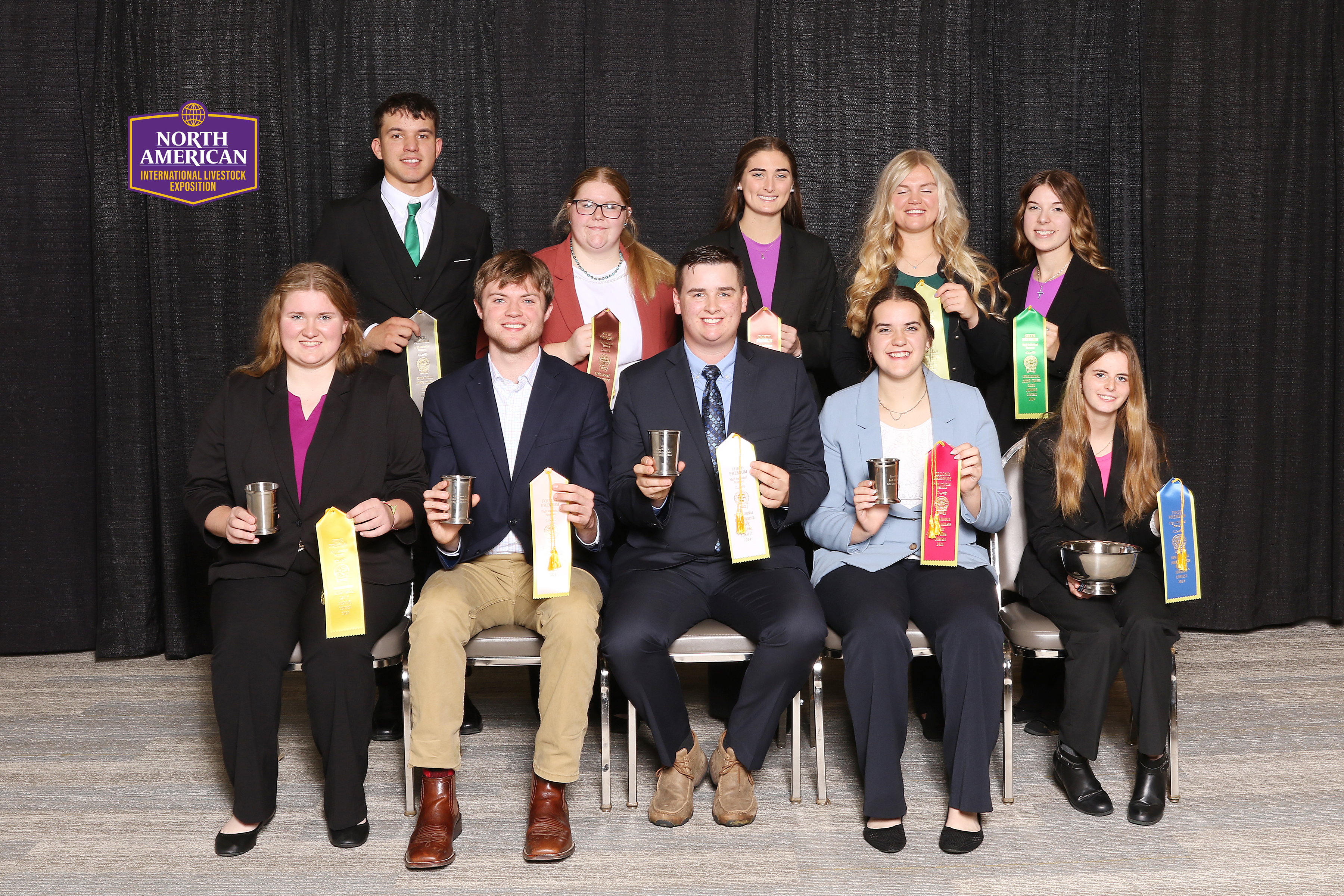 teenagers holding ribbons and silver