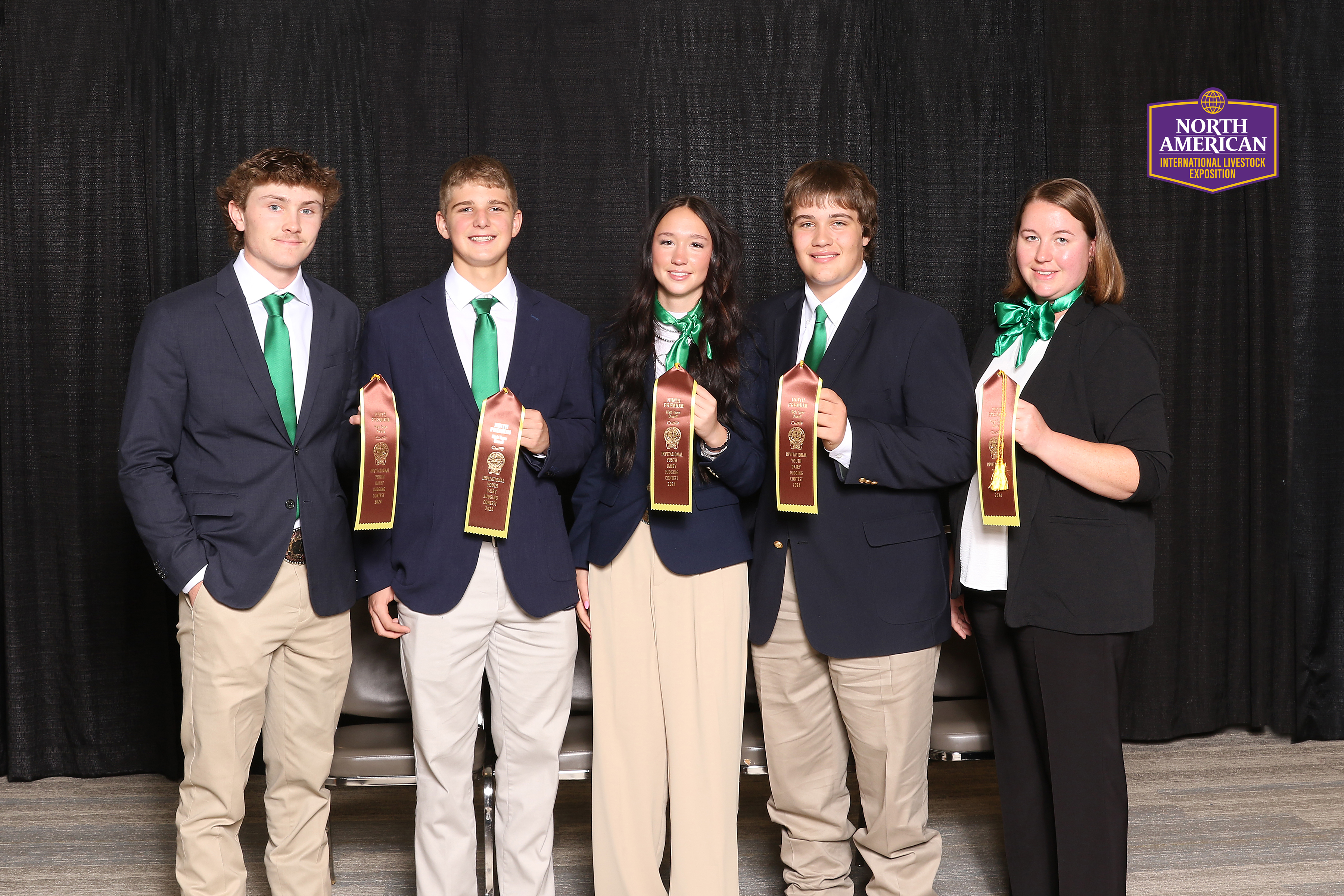 Teenagers holding ribbons