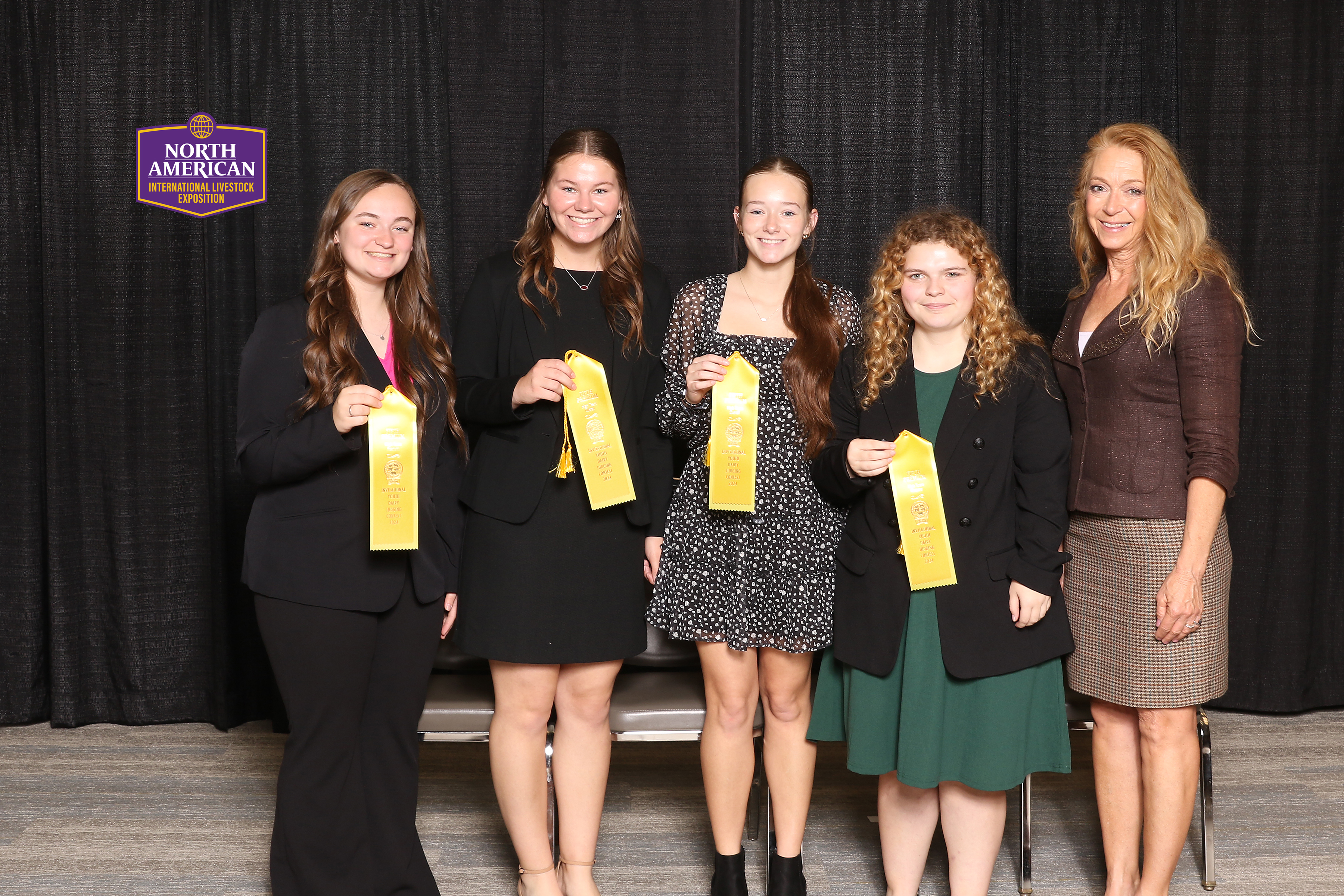 Teenagers holding ribbons