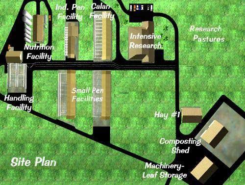 Illustrated map of Beef Unit site plan