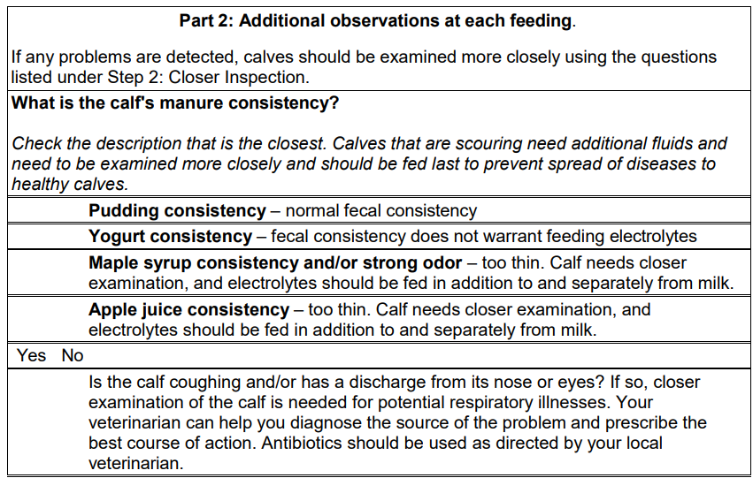 Part 2:  Additional observations at each feeding