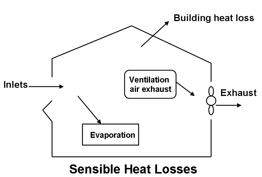 Sensible heat losses